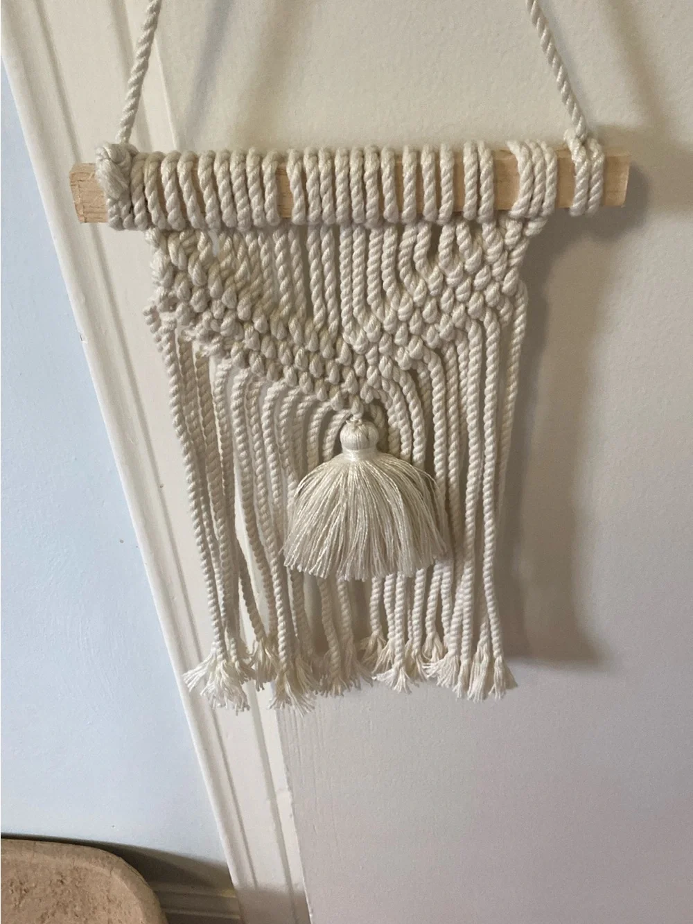 Handmade Cream Macramé Wall Hanging plus Sun and Stars door hanger